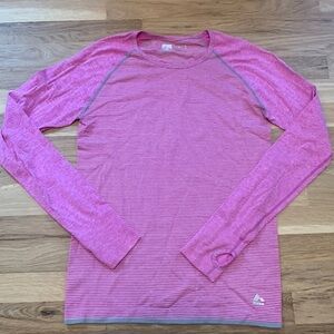 Rbx Performance Active Long Sleeve Stretchy Workout Striped Shirt Pink Women’s M
